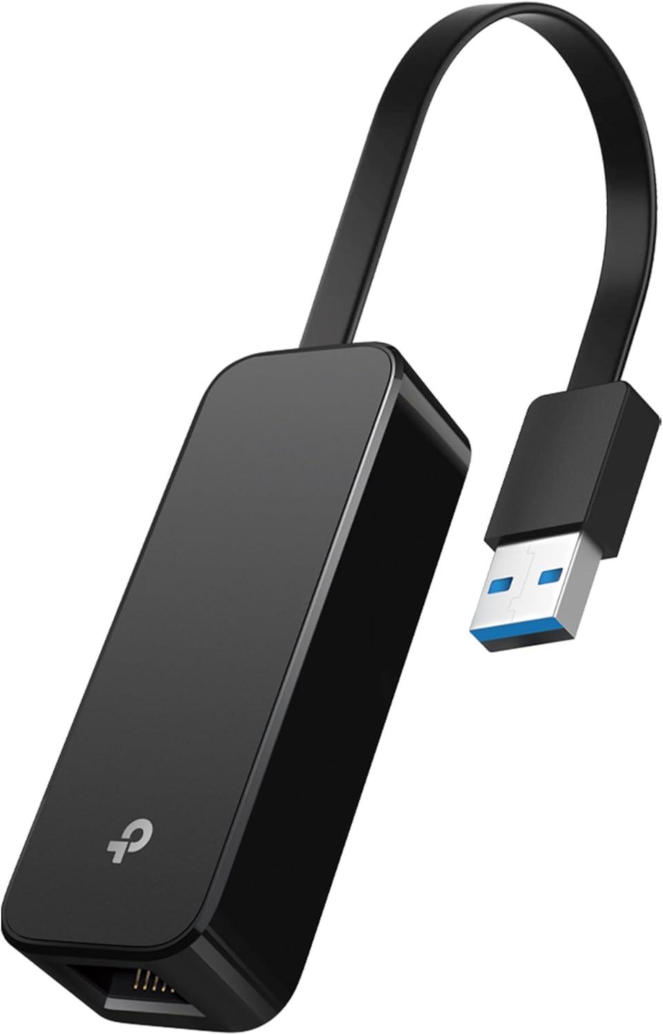 TP-Link UE306の本体。折りたためるUSBケーブルとLANポートが付いた有線LANアダプター